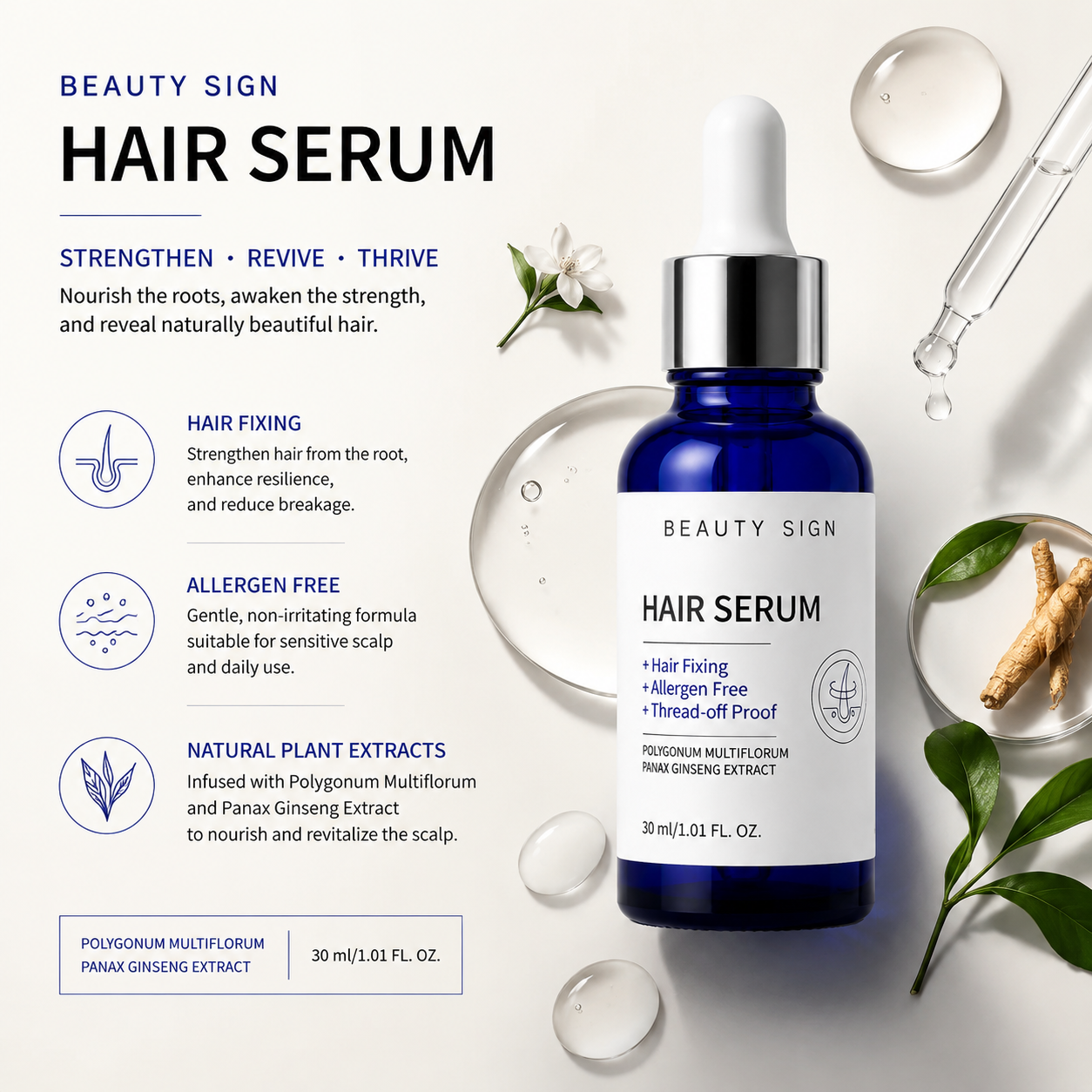[FDA] [UK MADE] BEAUTY SIGN HairLoss/Alopecia/Haircare ESSENCE 30mlThicker - Stronger Growth - Longer looking hair - Premium haircare
