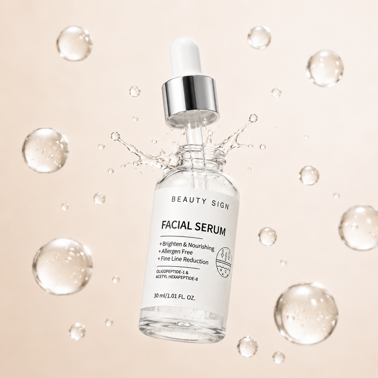 [FDA] [UK MADE] BEAUTY SIGN Anti-Ageing Blemish&Mark Wrinkle Reducing Essence Skincare Comfort-UK Made 30ml with OLGOPEPTIDE-1 & Allergen Free