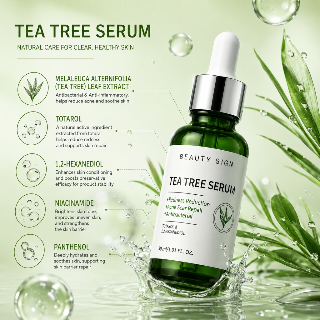 [FDA] [UK MADE] BEAUTY SIGN Anti Ageing Anti Mark & Blemish TEA TREE SERUM 30ml FOR SKIN REPAIR - SKINCARE
